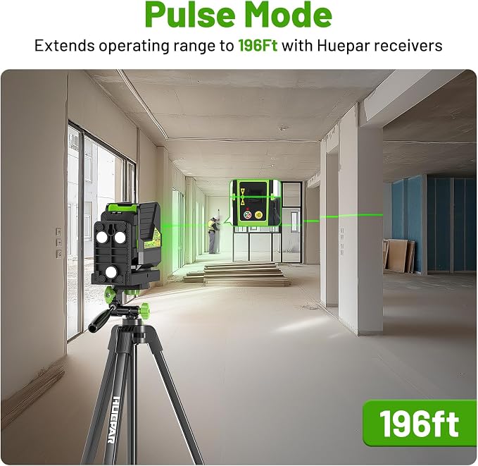 Huepar Laser Level with 60in Tripod, 1/13 High Accuracy Self Leveling Green - Image 6