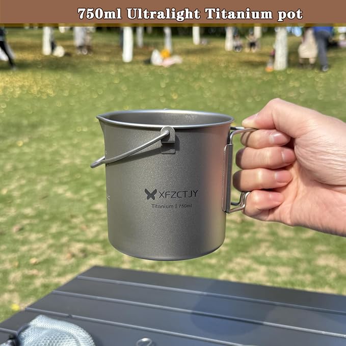 750ml Ultralight Titanium Camping Pot - Image 5