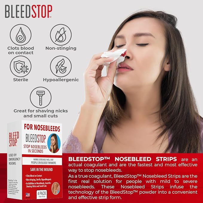 BleedStop™ Nosebleed Strips – Fast Acting Blood Coagulant Foam Inserts – Helps - Image 2