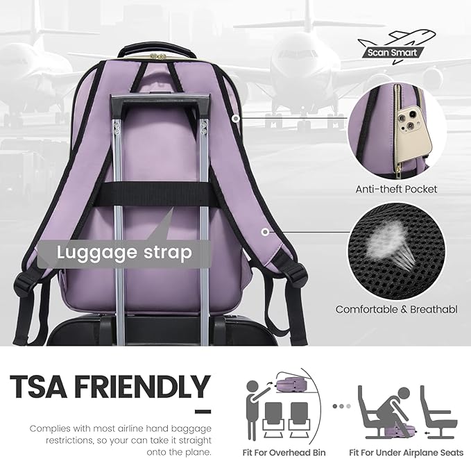 LOVEVOOK Laptop Backpack for Women 17.3 inch, Cute Womens Travel Backpack Purse - Image 6