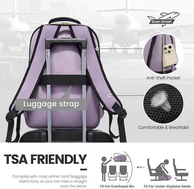 LOVEVOOK Laptop Backpack for Women 15.6 inch, Cute Womens Travel Backpack Purse - Image 6