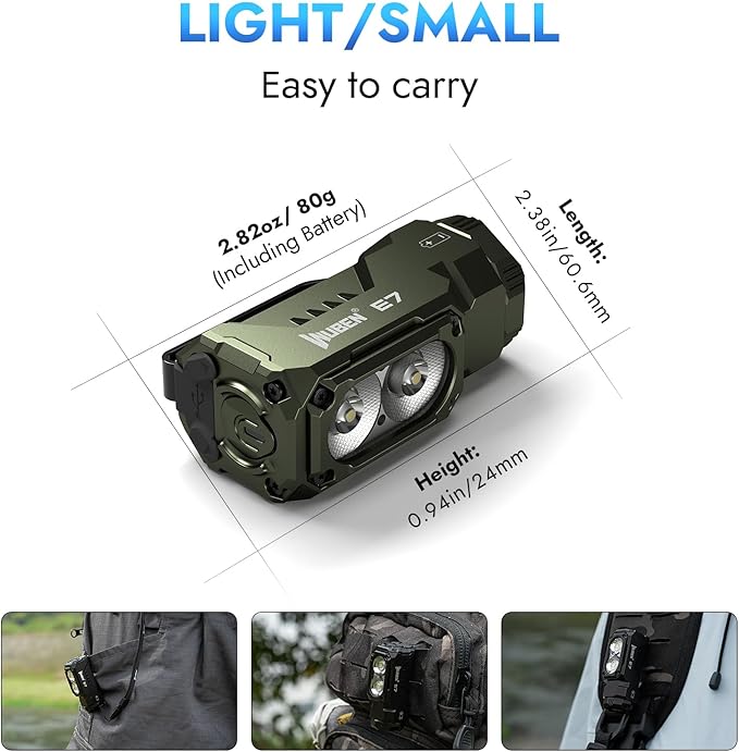 WUBEN E7 1800 Lumen Rechargeable Mini Flashlight - Image 6