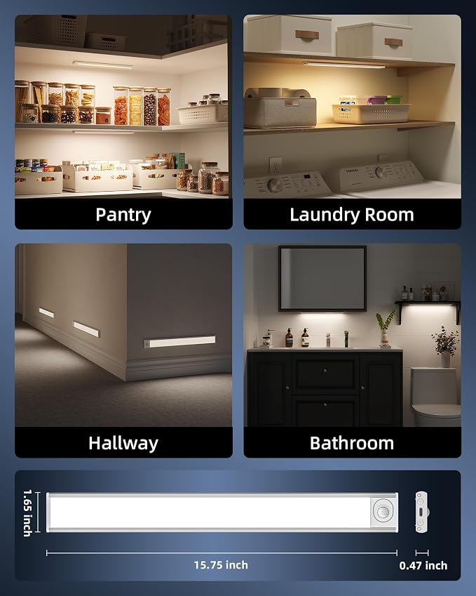 Under Cabinet Lighting Wireless, Rechargeable Battery Motion Sensor Light Indoor - Image 9