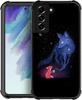 for Samsung Galaxy S21 FE Case, Galaxy Fox Wolf Pattern Graphic Design Girl Boy by FKBRCL4U