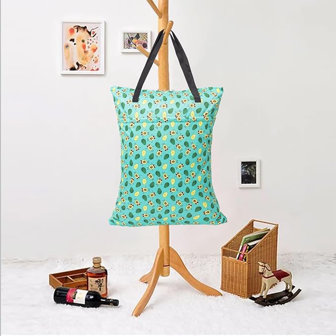 ALVABABY 2 Pack Large Wet Dry Bag Waterproof Hanging Cloth Diaper - Image 5