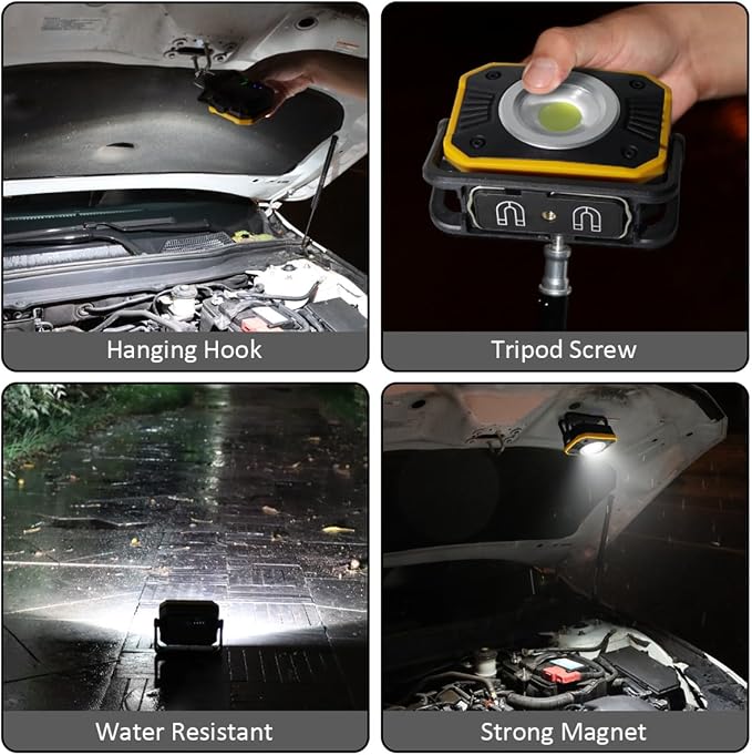 Sunzone Rechargeable LED Work Light, Portable Flood Light - Image 2