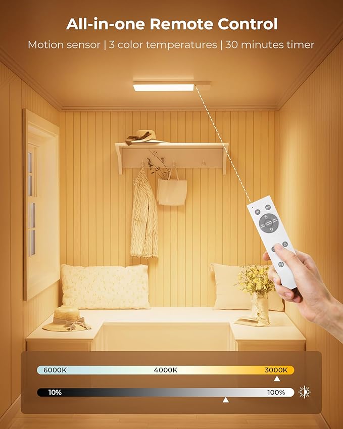 FULEN 2 Pack Rechargeable Motion Sensor Ceiling Light RGB Color, Closet Light - Image 6