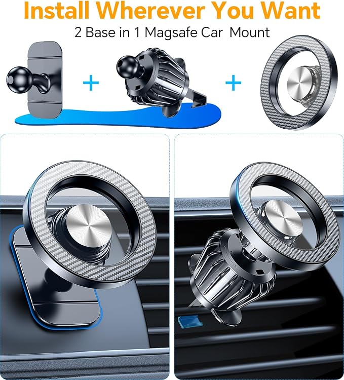 Kaistyle for Magsafe Car Mount【20 Strong Magnets】Magnetic Phone Holder for Car - Image 2