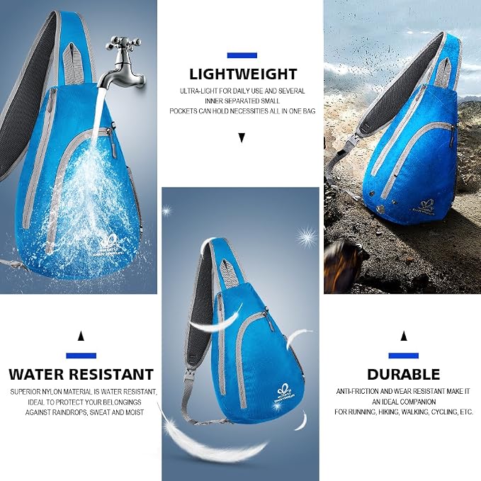 WATERFLY Crossbody Sling Bag Small Water Resistant Backpack Lightweight - Image 8