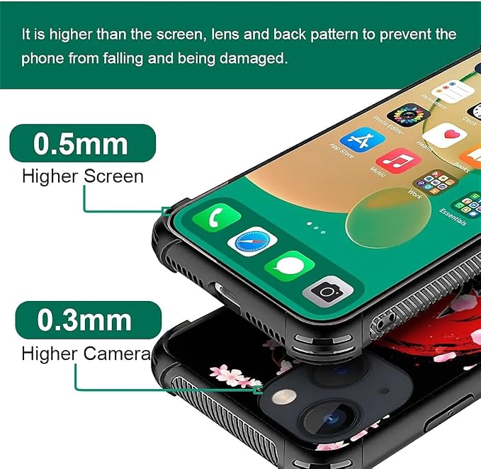 for iPhone 14 Plus Case, Sakura Japanese Samurai Pattern Graphic Design Girl - Image 6