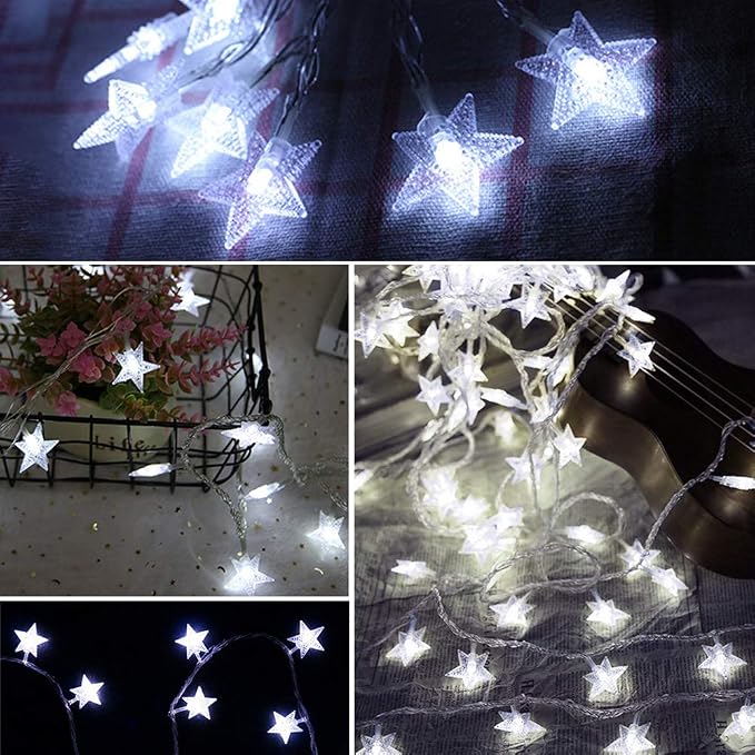 Twinkle Star 33FT 100 LED Star String Lights, Plug in Fairy String Lights - Image 6
