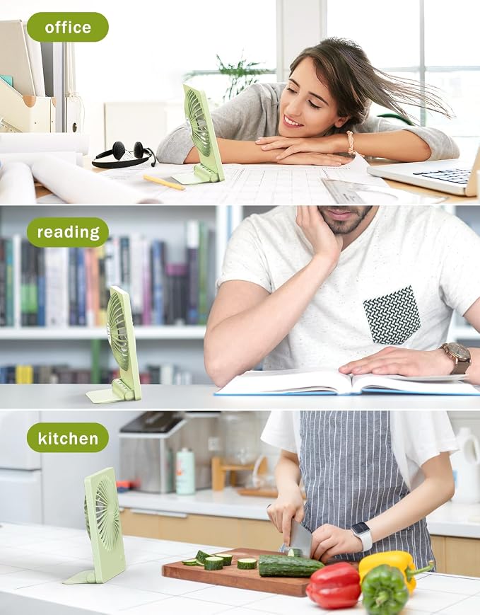 Zuvas Desk Fan Battery Operated Fan Rechargeable 180°Tilt Folding Personal Fan - Image 7