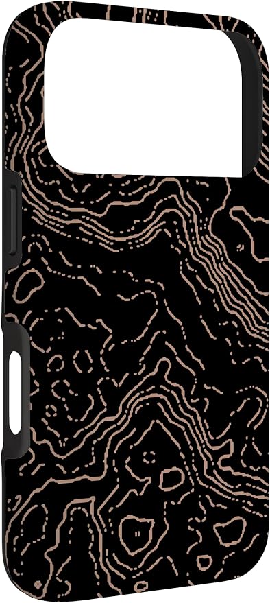 Topography Black & Brown Abstract Pattern Topographic Map Case - Image 3