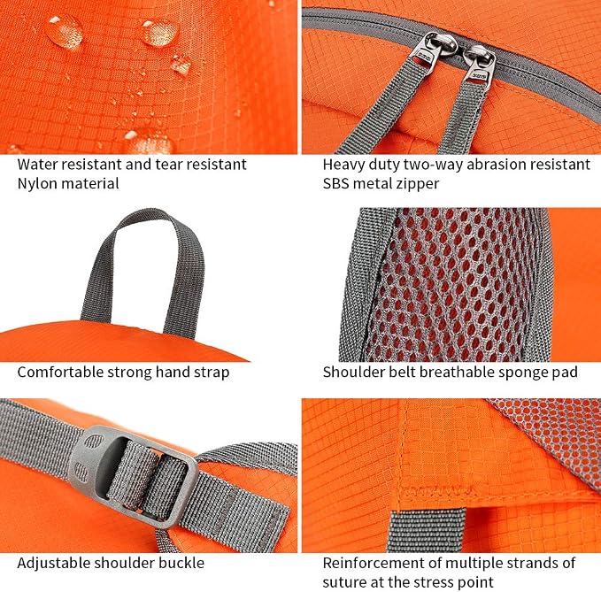 FENGDONG 35L Lightweight Foldable Waterproof Packable Travel Small Hiking - Image 4