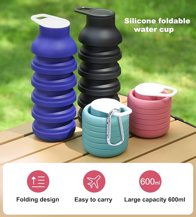 Collapsible Silicone Water Bottle 20oz - Image 6