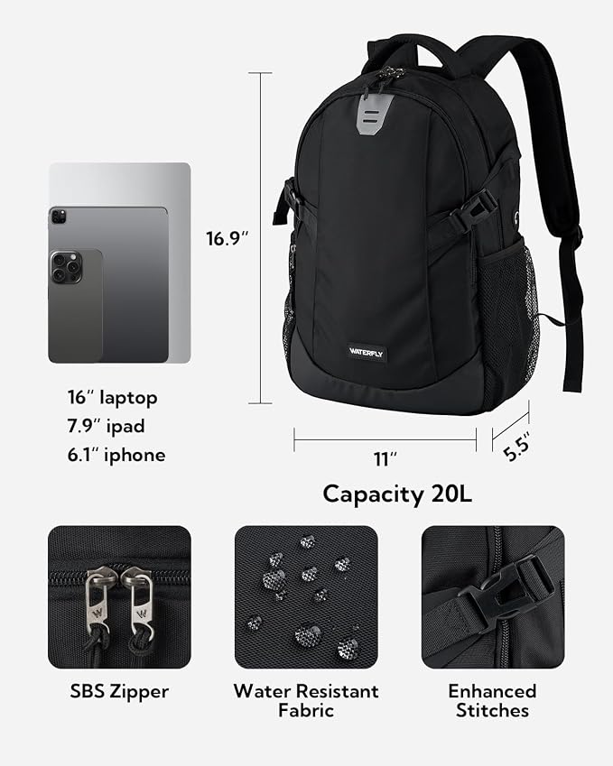 WATERFLY Small Casual Travel Backpack: 20L - Image 2