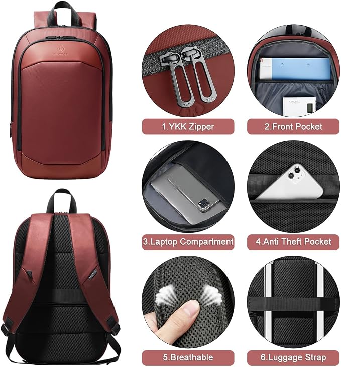 hk Business Backpack for Men 17 Inch, Slim & Expandable Waterproof Travel - Image 8