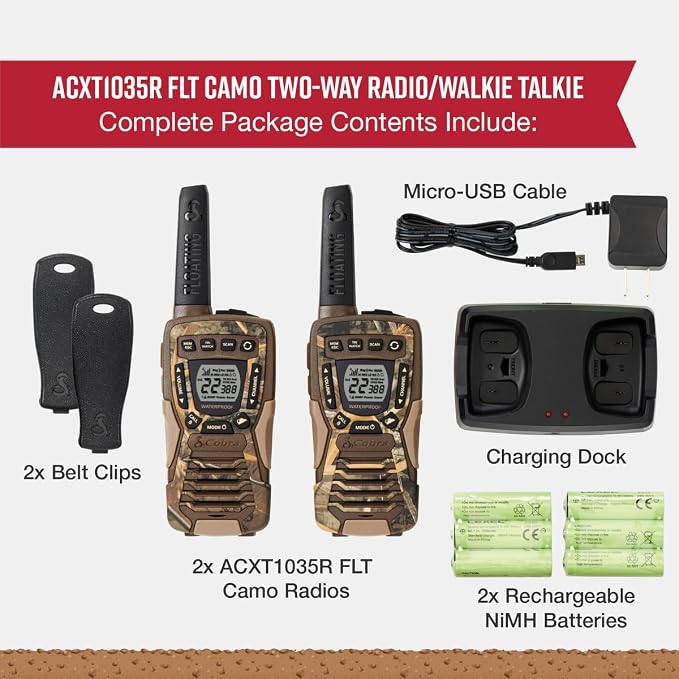 Cobra ACXT1035R FLT CAMO Waterproof Walkie Talkies - Image 6