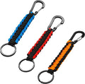 3PCS Paracord Keychain with Carabiner Clip, Braided Rope Key Chain Lanyard by AUXBC