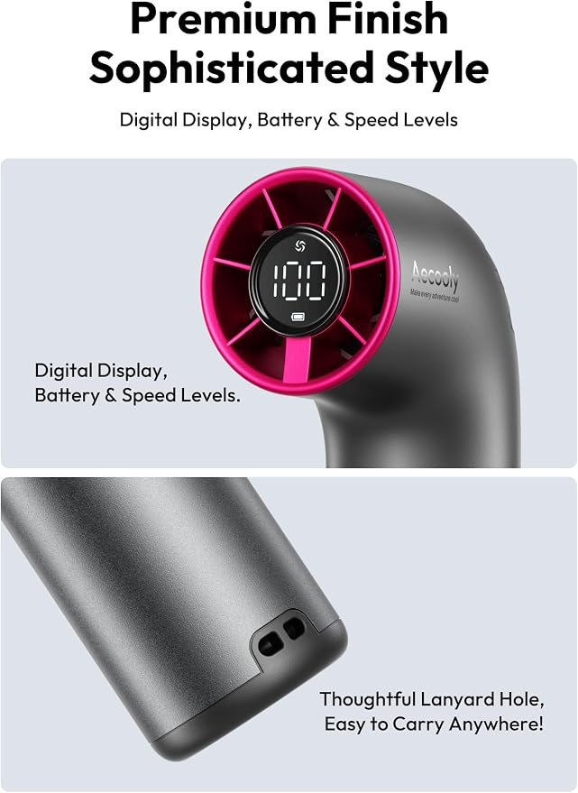 Aecooly Portable Handheld Fan, Powerful Turbo Air Tube Fan, 19000 RPM High - Image 7