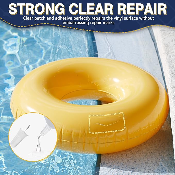 Tiepetly Vinyl Repair Kit Transparent, Air Mattress Patch Kit Heavy Duty - Image 2