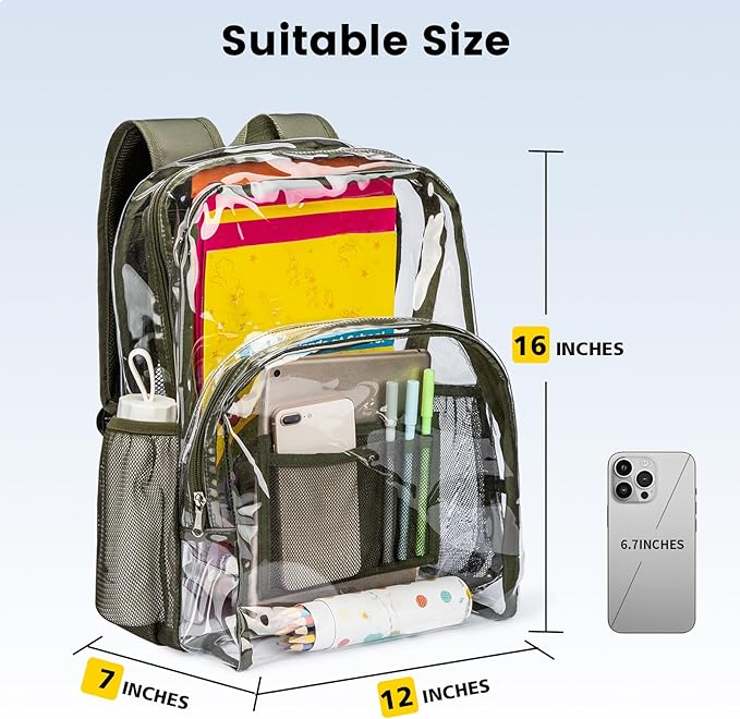 Vorspack Clear Backpack Heavy Duty PVC Transparent Backpack - Image 2