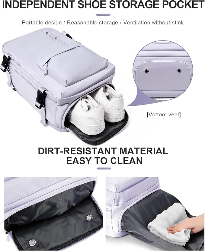 WONHOX Large Travel Backpack Carry on Flight Approved Laptop Work Business - Image 6