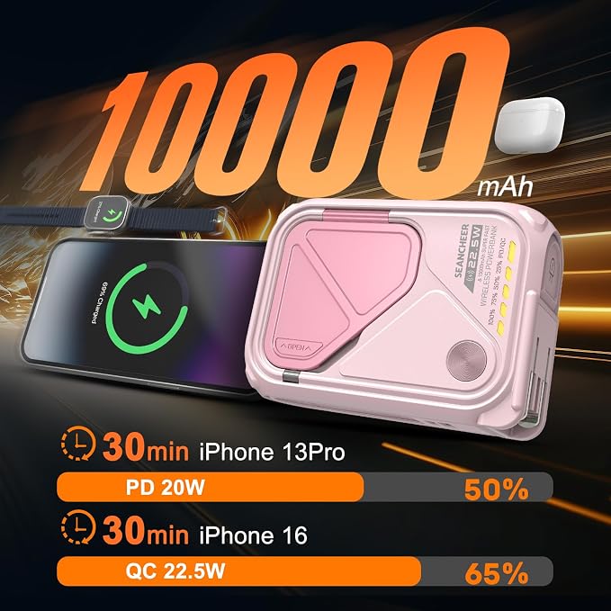 P05 Portable Charger, Magnetic Power Bank, Small Wireless PowerBank, Emergency - Image 4