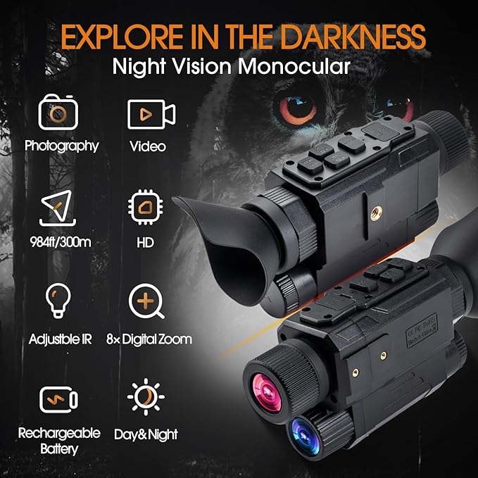 Head-Mounted Night Vision Monocular Digital Infrared Monocular - Image 2
