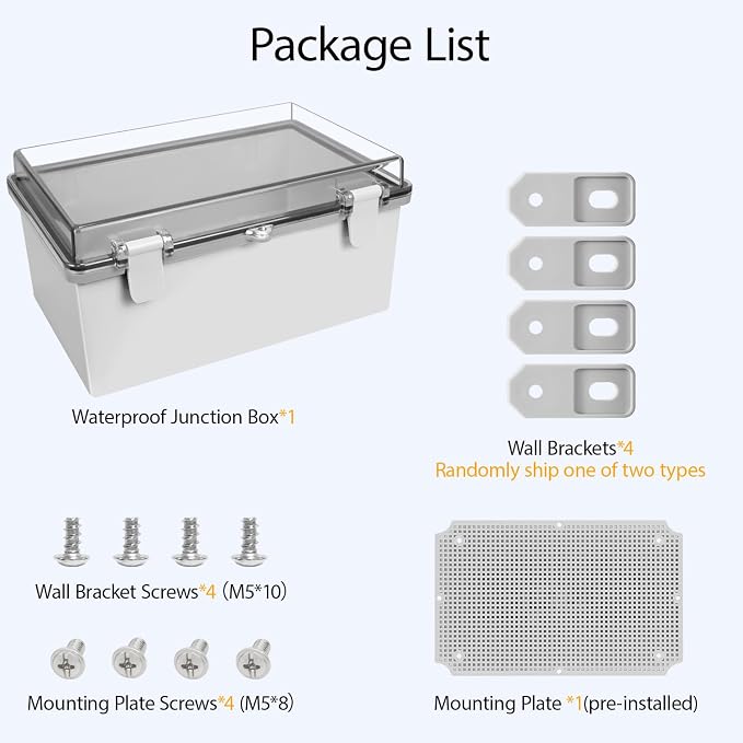 ABS Plastic Dustproof Waterproof IP65 Junction Box Hinged Shell Universal - Image 7