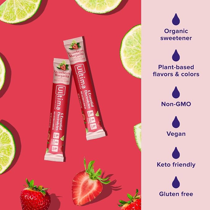Ultima Replenisher Daily Electrolyte Powder – Strawberry Margarita, 16 - Image 4