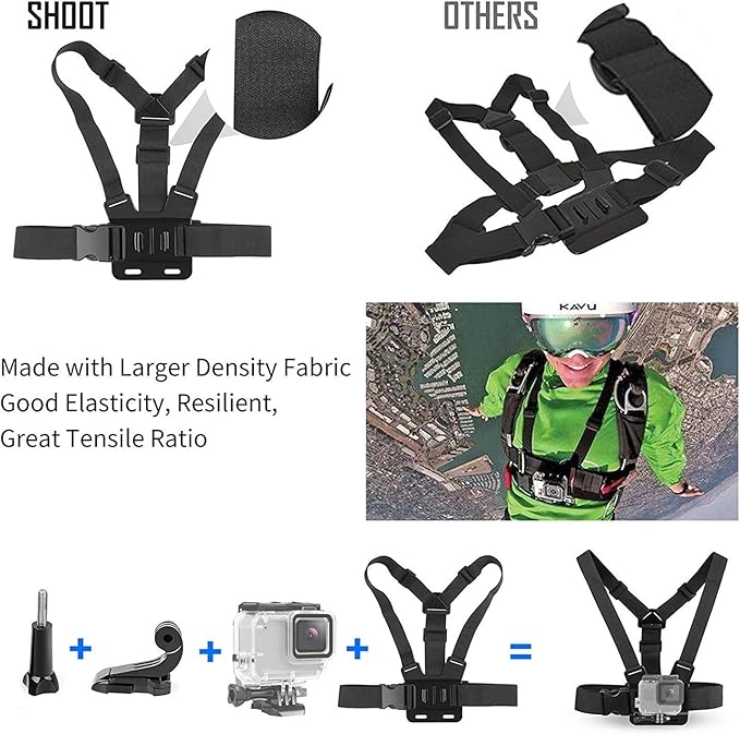SHOOT 10-in-1 Accessory Kit for GoPro Accessories, Action Camera Accessories - Image 3