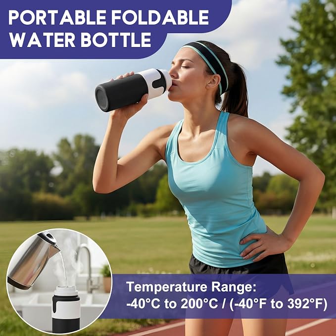 LemonRoad 4 Pcs 26 oz Silicone Collapsible Water Bottle, Portable Foldable - Image 4