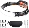 LED Headlamp Rechargeable, Super Bright 1500 Lumens 230° Wide Beam Headlamp by Pokiseed
