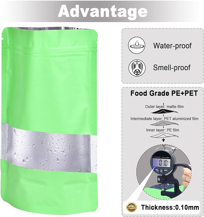 4.7"x7.8" 120pcs Mylar Bags for Food Storage, Smell Proof Bag - Image 5