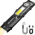 EDC Tactical Flashlight, Flat Flashlights Rechargeable, Dual-Switches LED Small by flashlight