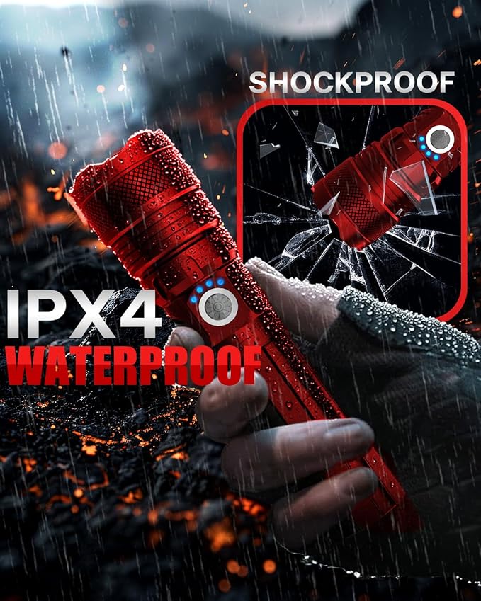 Victoper Red LED Flashlights, High Powered High Lumens Super Bright Tactical - Image 6