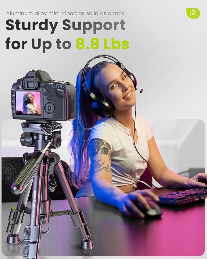 CAMBOFOTO 30"-Camera-Tripod, Porfessional Aluminum Heavy Duty Tripod Stand - Image 9
