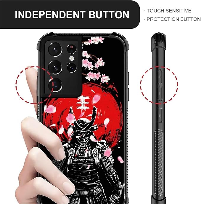 for Samsung Galaxy S21 Ultra Case, Sakura Japanese Samurai Pattern Graphic - Image 4