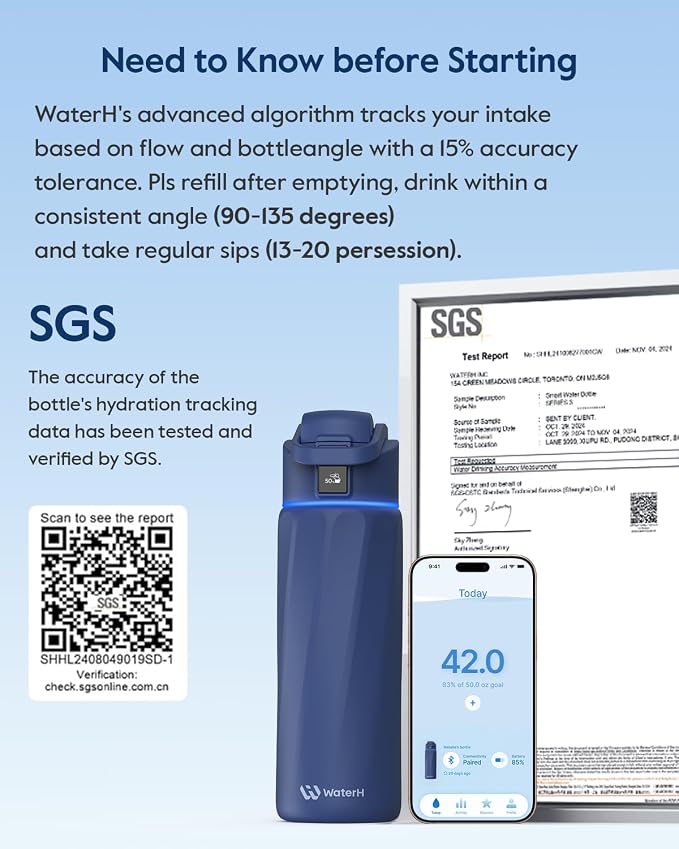 BOOST Smart Water Bottle that Reminds You to Drink, 24oz BPA-Free Stainless - Image 7