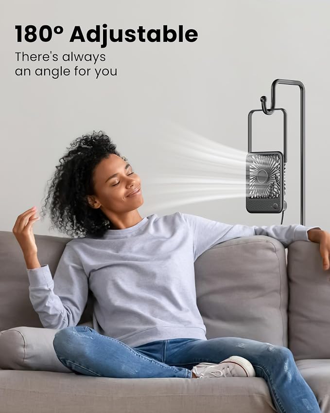 Koonie USB Desk Fan, Strong Wind Ultra Quiet Small Personal Fan - Image 3