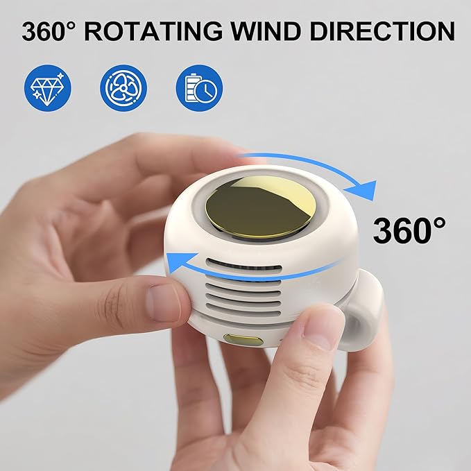 TFQXA1Z Portable Silent Clip On Bladeless Fan, Rechargeable Wearable Fan - Image 4