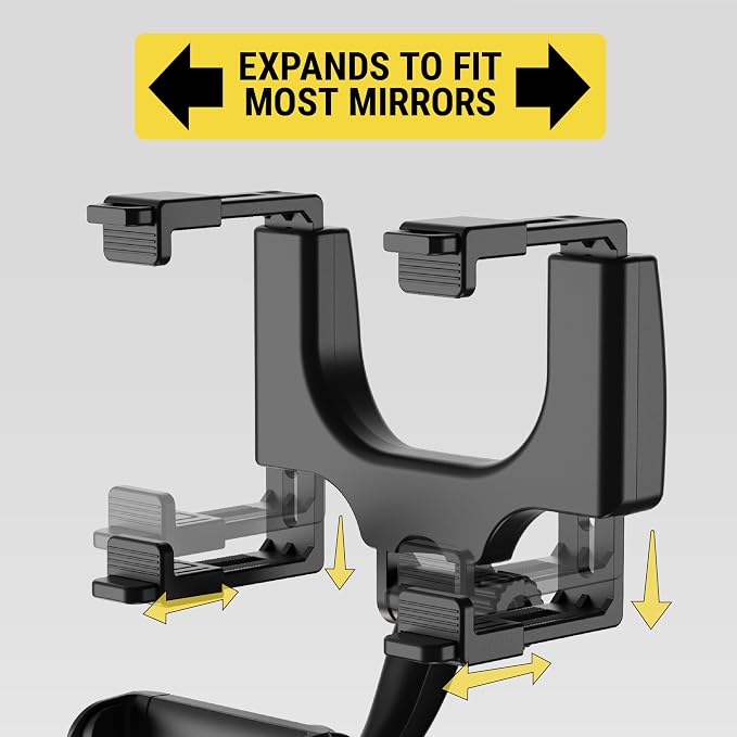 Scosche SUHRM Rear View Mirror Phone Holder, 360° Rotatable Rearview Mirror - Image 5