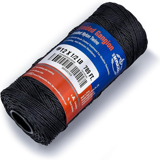 HONGDA Braided Tarred Bank Line Braided Nylon Twine, 789 Feet #12 Bank Line - Image 9