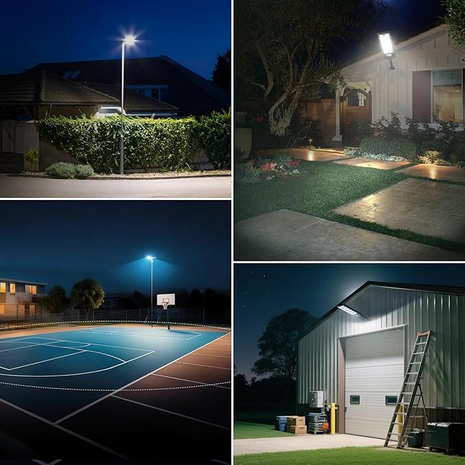 4-Pack Solar Street Lights Outdoor, 13000LM 6500K Waterproof LED Solar Flood - Image 7