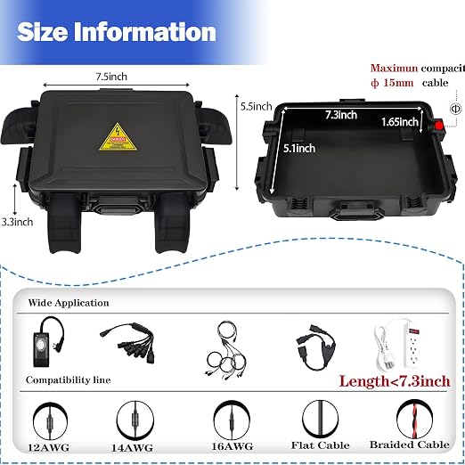 Small Outdoor Electrical Box, Waterproof Extension Cord Cover Weatherproof - Image 3