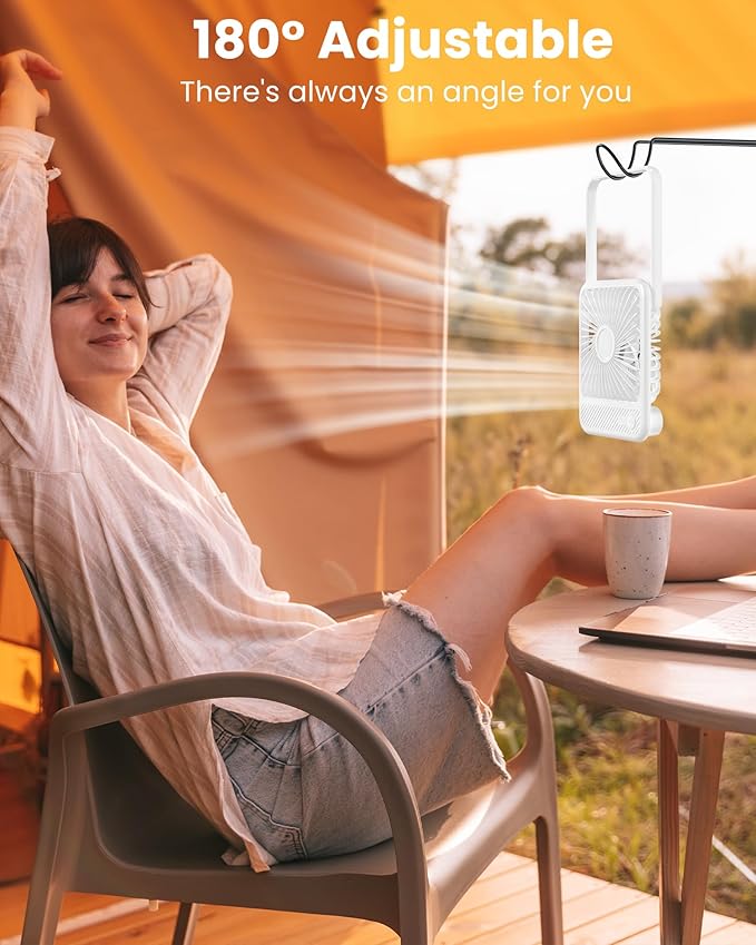 Koonie Desk Fan, Ultra Quiet 2.5-11h Battery Operated Small USB Fan - Image 3