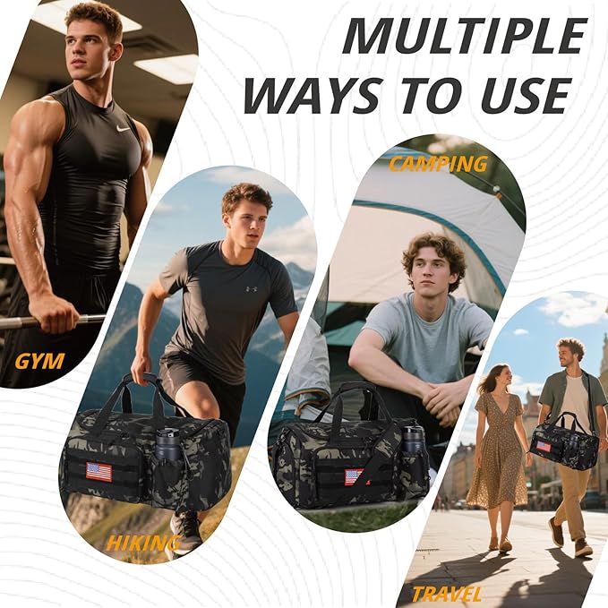Tactical Gym Bag for Men, 60L Large Capacity Duffle Bags - Image 2