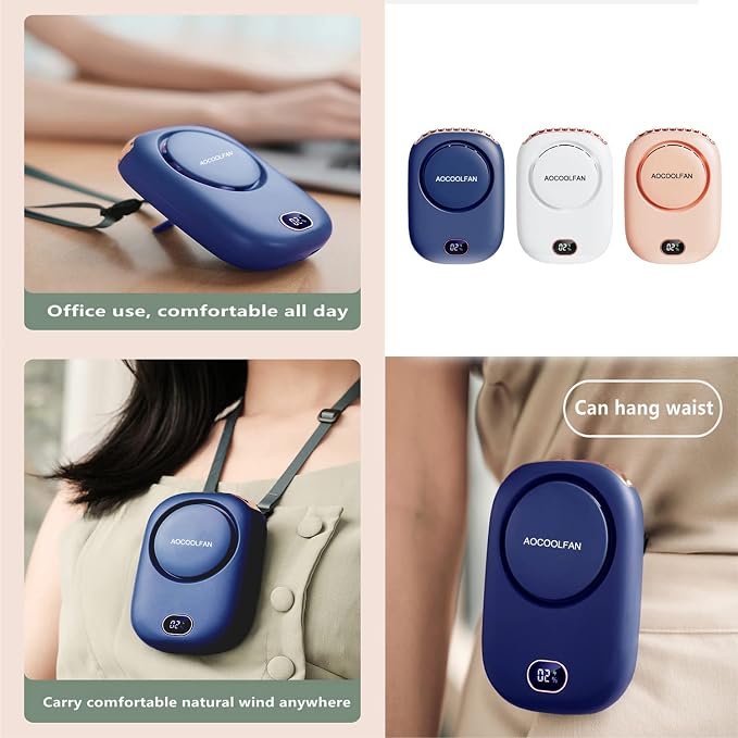 AOCOOLFAN Portable Neck Fan, Mini Small Personal Handheld Fan USB Rechargeable - Image 4
