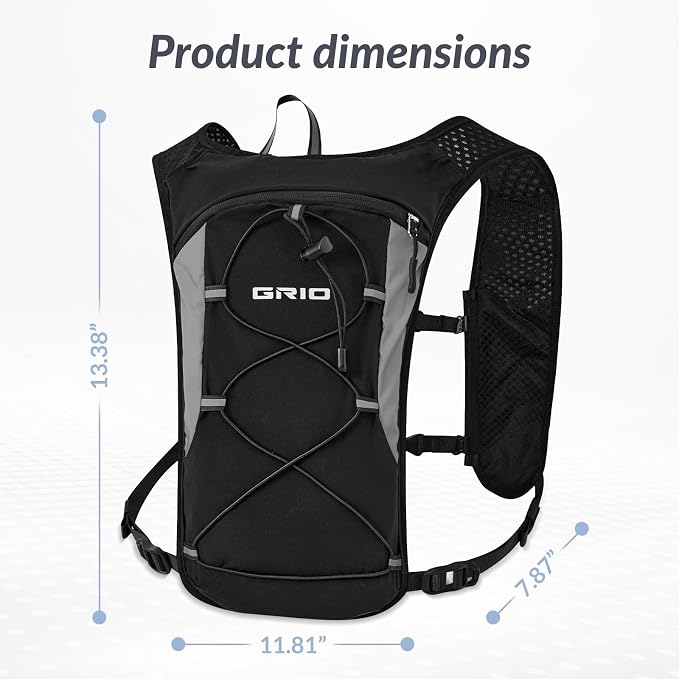 GRIO Hydration Running Vest for Women Men, Water Backpack for Hiking, - Image 3